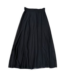 Tadashi vintage Black Long Sheer Mesh Over Skirt Maxi Skirt size 8